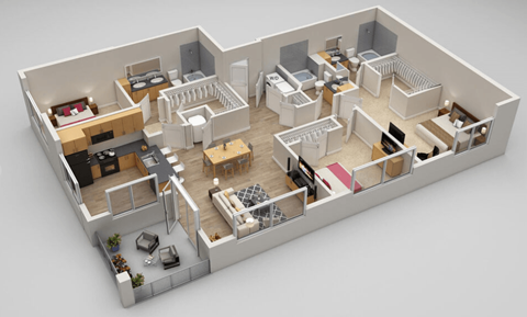 Blakey 3 bed 3 bath at Highland Row Apartments, Memphis